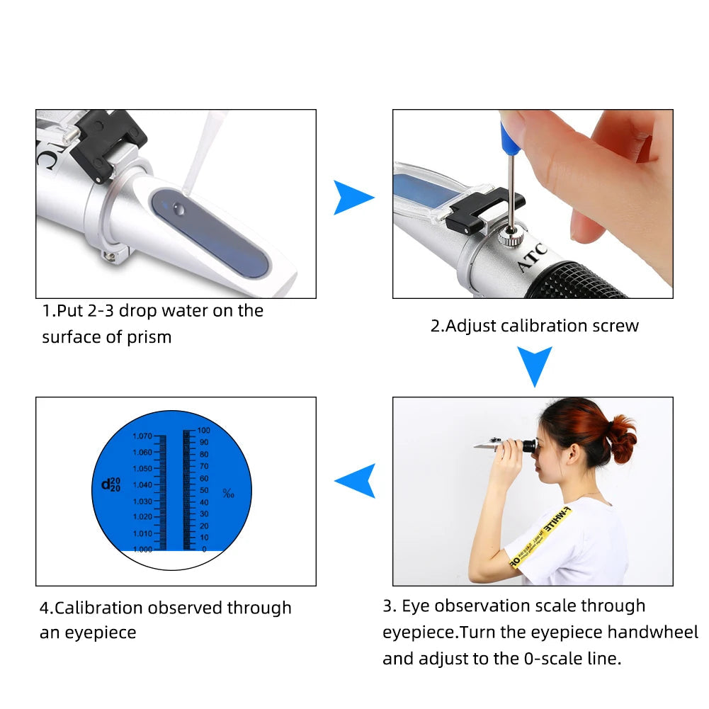 Handheld ATC Sugar Refractometer – 0–10% Brix Sugar Content Tester (3 types available)