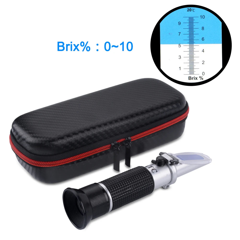 Handheld ATC Sugar Refractometer – 0–10% Brix Sugar Content Tester (3 types available)