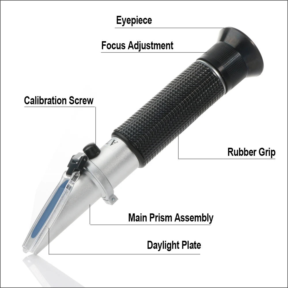 Digital Refractometer 0–80% Brix/Alcohol/Glycol Portable Handheld ATC Meter
