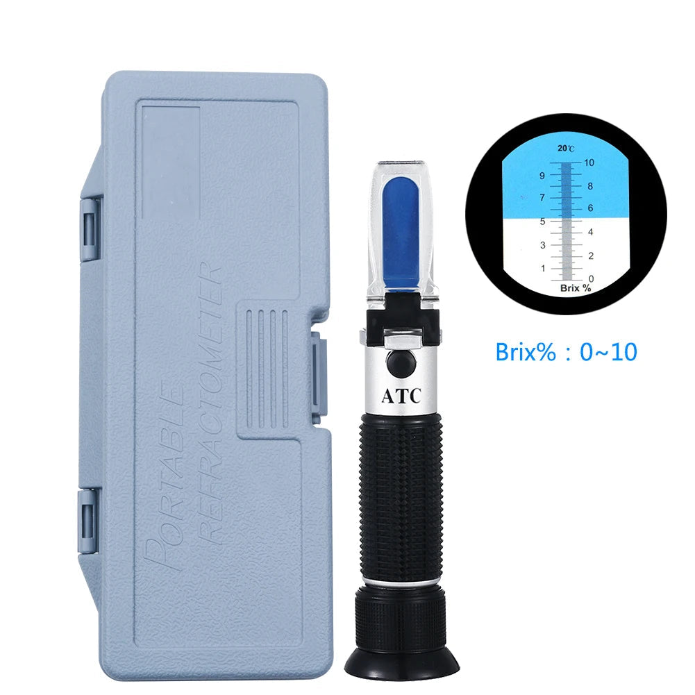Handheld ATC Sugar Refractometer – 0–10% Brix Sugar Content Tester (3 types available)