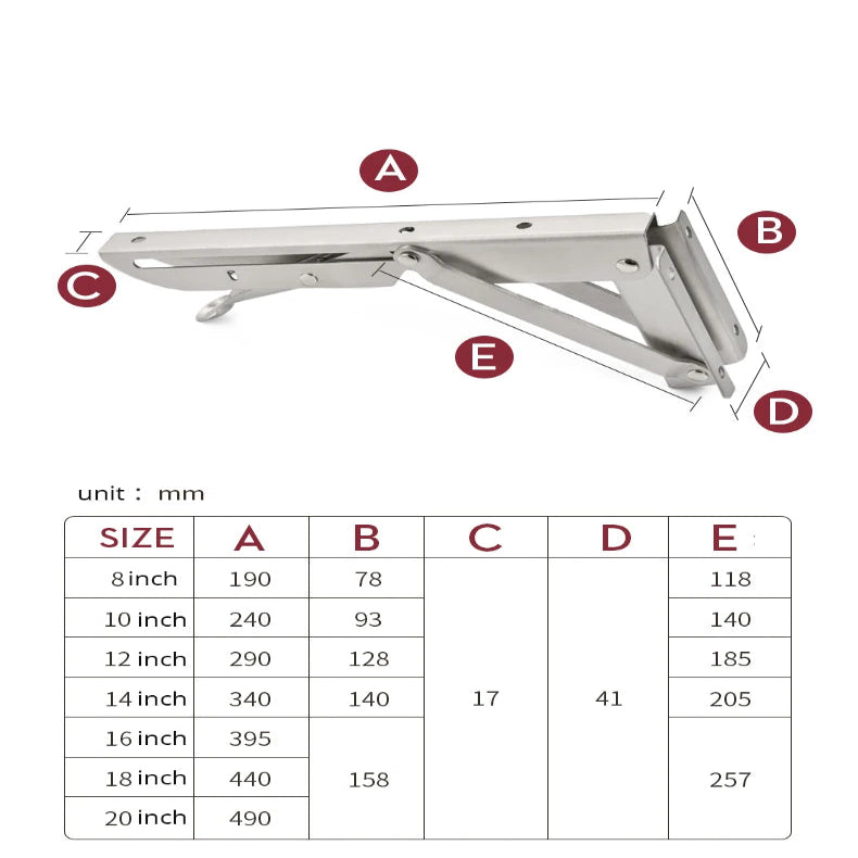 Heavy Duty Folding Shelf Brackets for RV / Caravan Tables (2PCS)