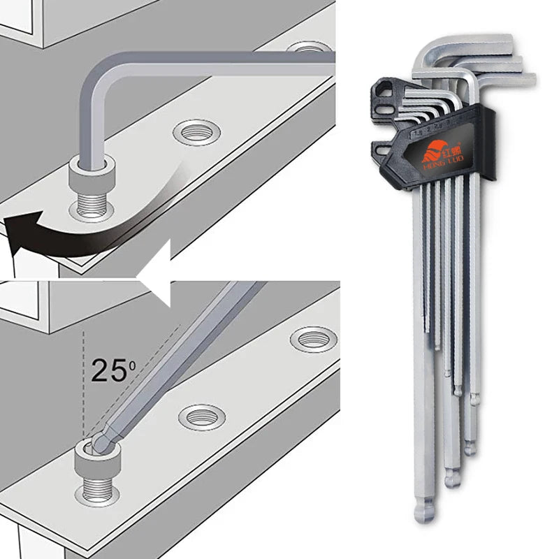 L-Type Hex Wrench Set (9Pcs) (7 types available)