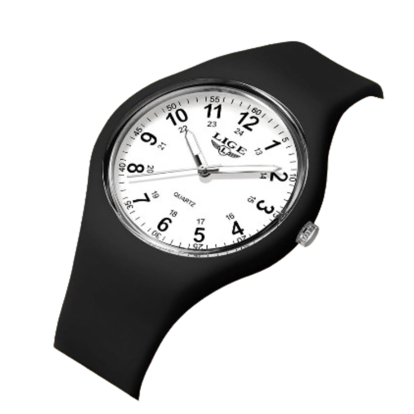 LIGE Minimalist Silicone Quartz Watch – Unisex Design (Available in Multiple Colour Combinations)