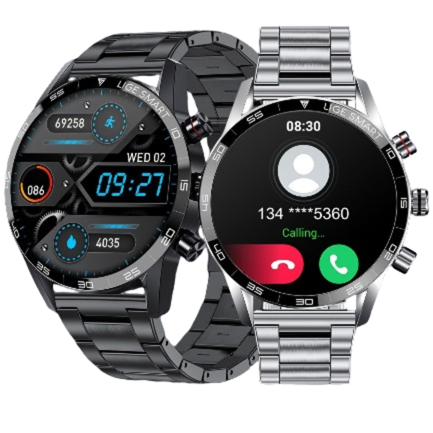 LIGE Smart Watch – 1.32" Full Touch Screen with Call Reminder, Fitness & Life Tracking (available in Black & Silver)
