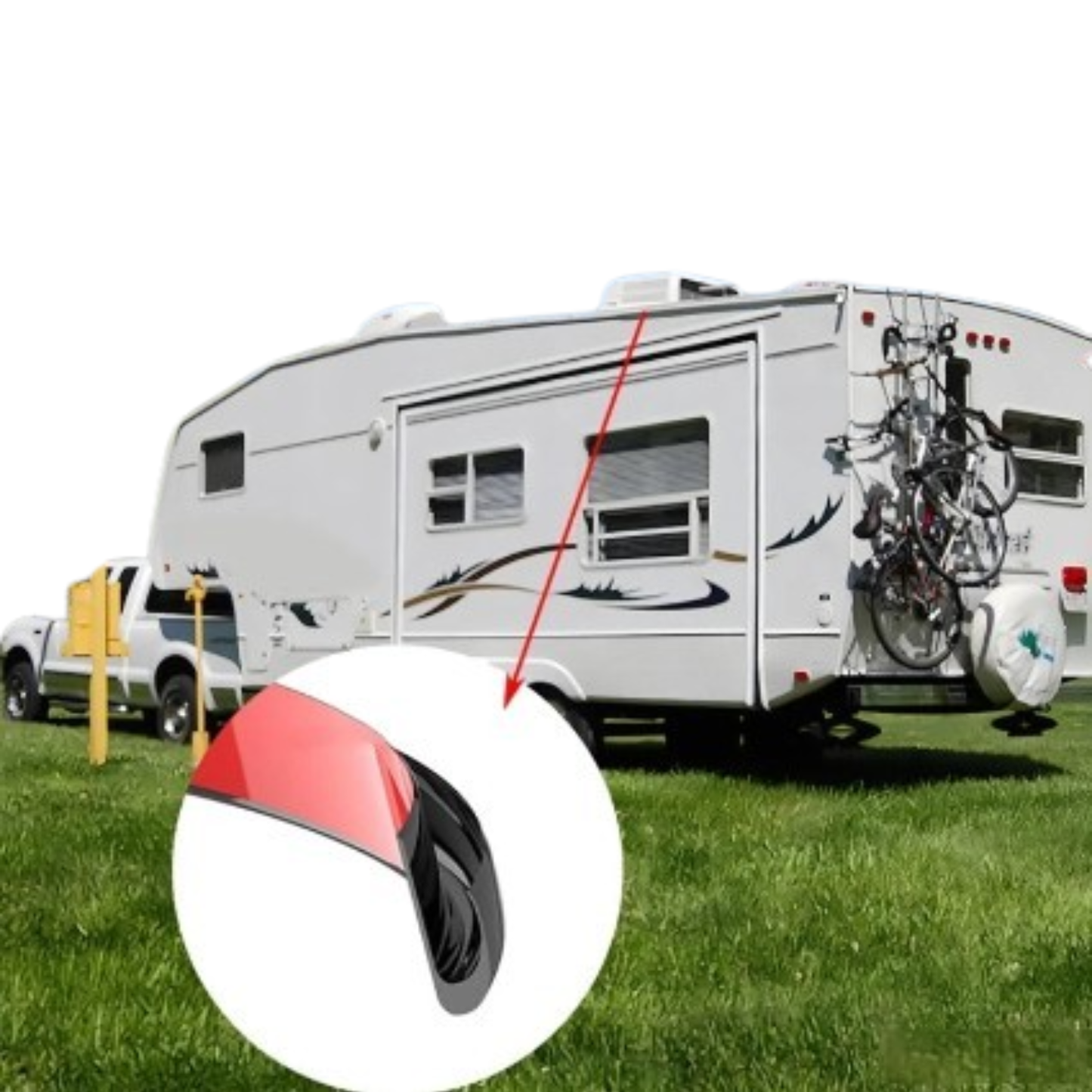 RV / Caravan Roof Rainwater Gutter PVC (available in Black & White)