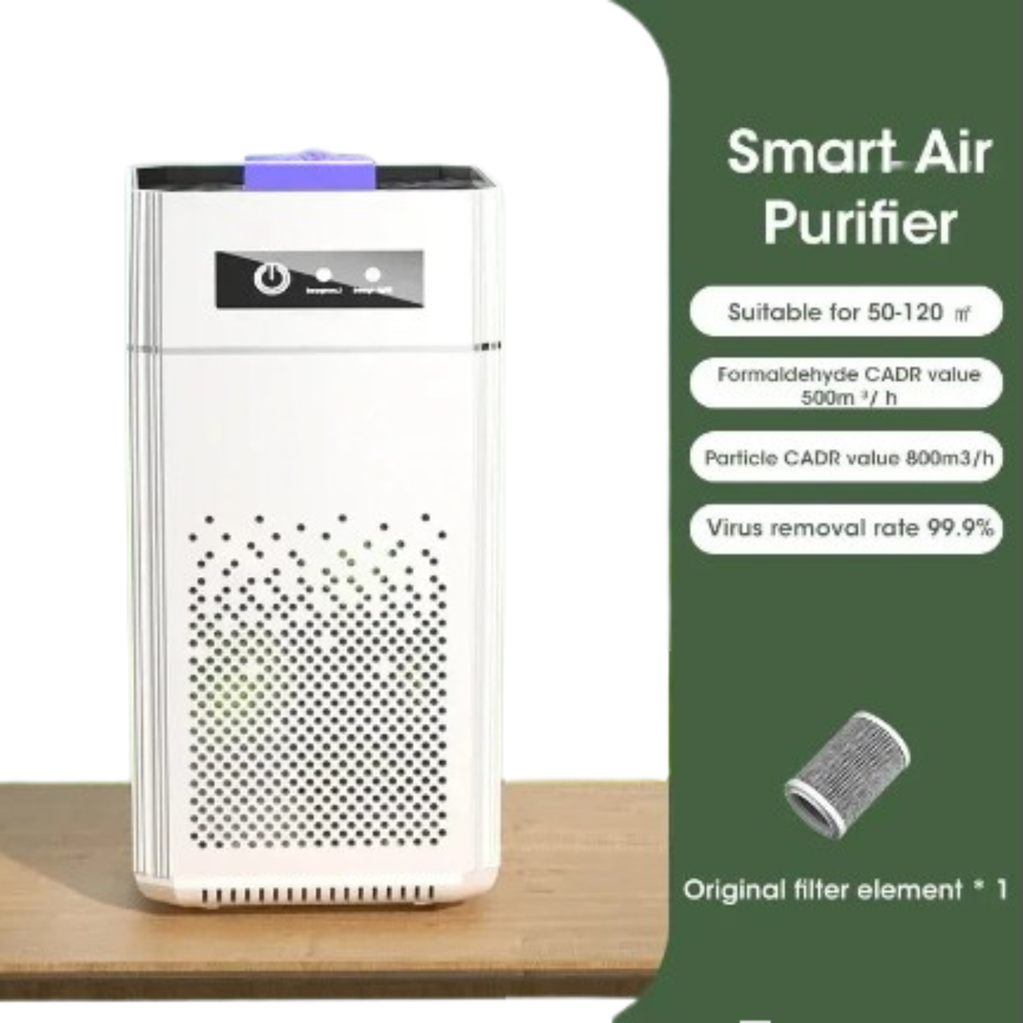 Desktop Negative Ion Air Purifier – Portable HEPA Air Cleaner & Odor Remover