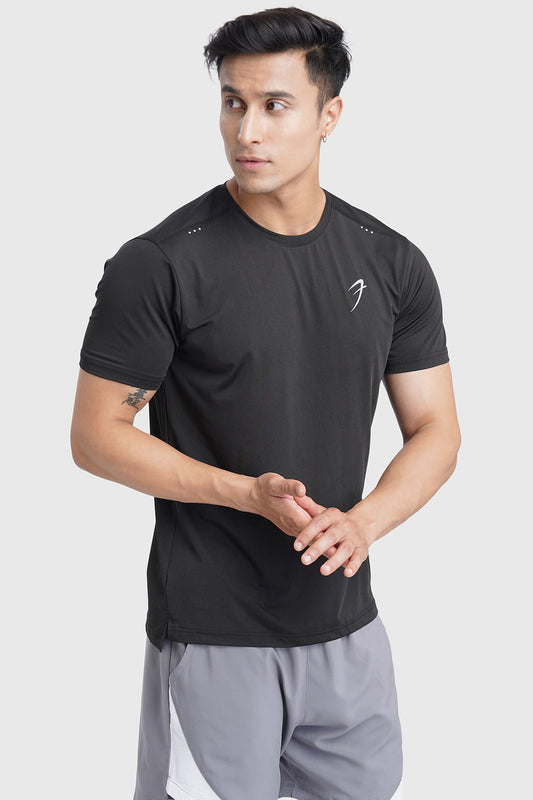 Laser Cut Running T-shirt Black