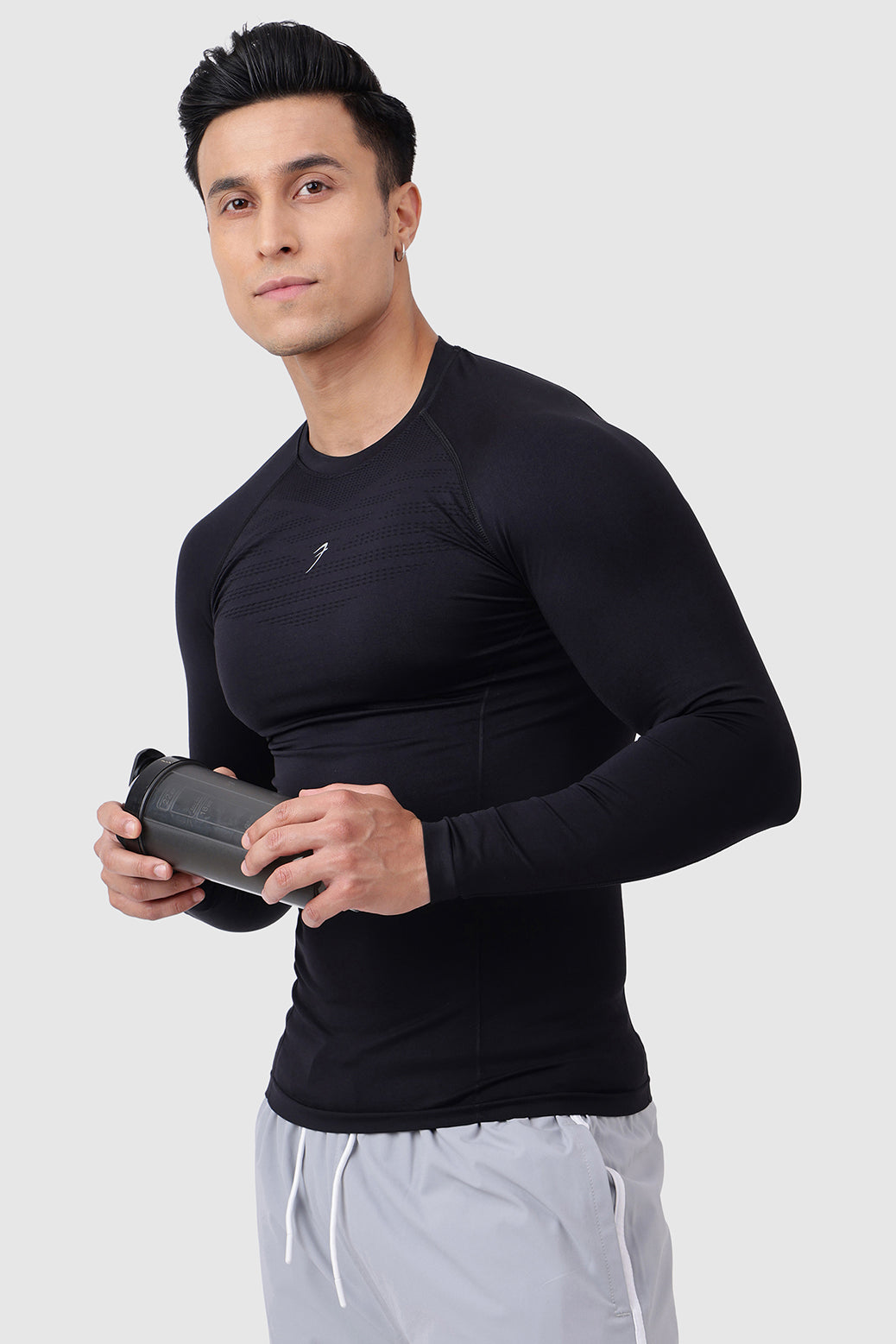 Power Seamless Fullsleeves T-shirt Black