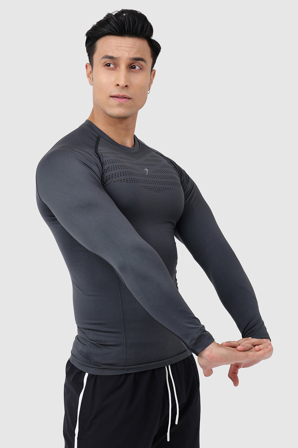 Power Seamless Fullsleeves T-shirt Charcoal