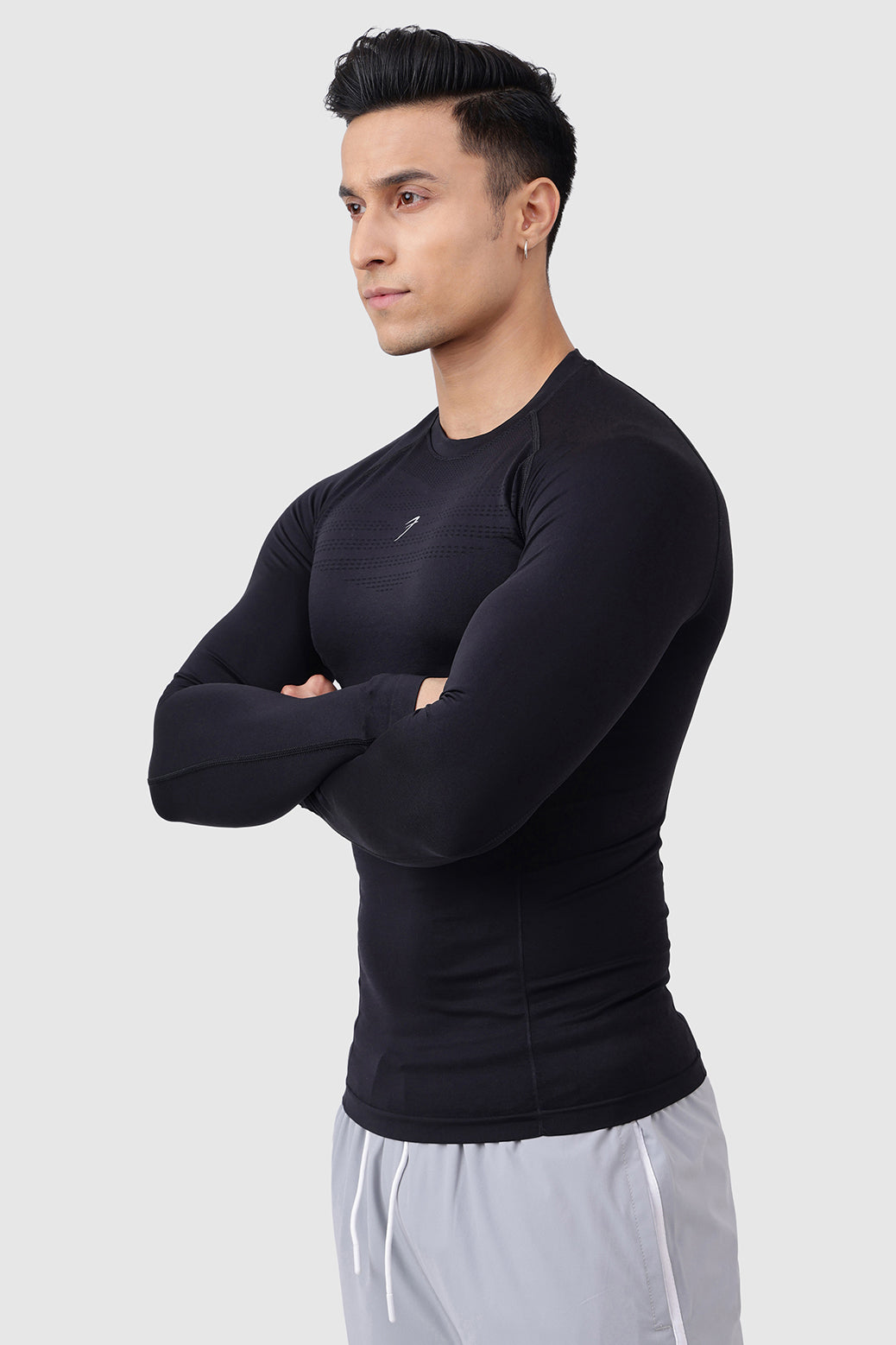 Power Seamless Fullsleeves T-shirt Black