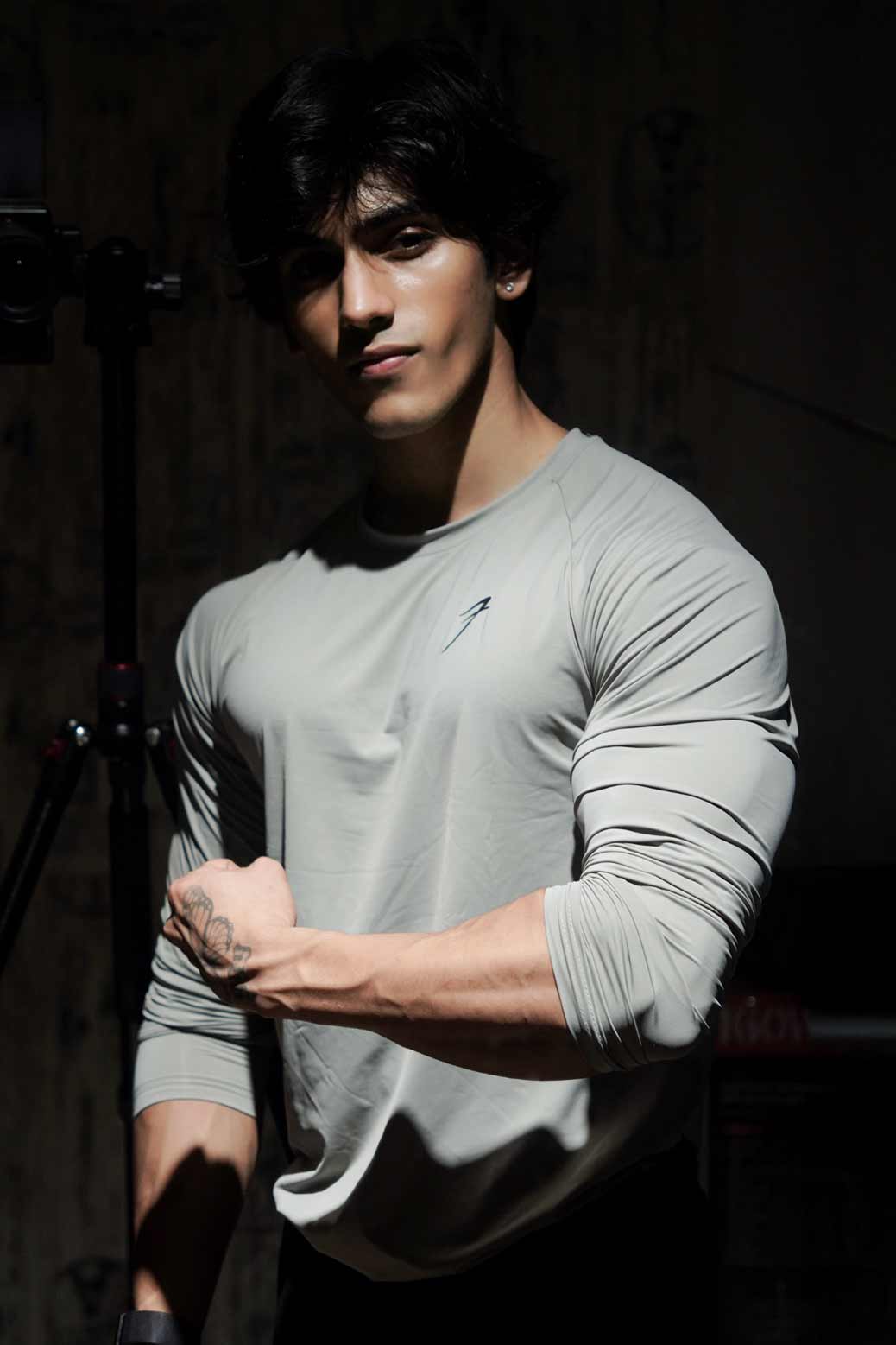 Bare Nylon Fullsleeves T-shirt Light Grey