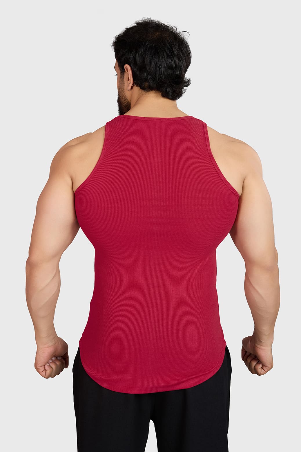 Ribbed Tank Red
