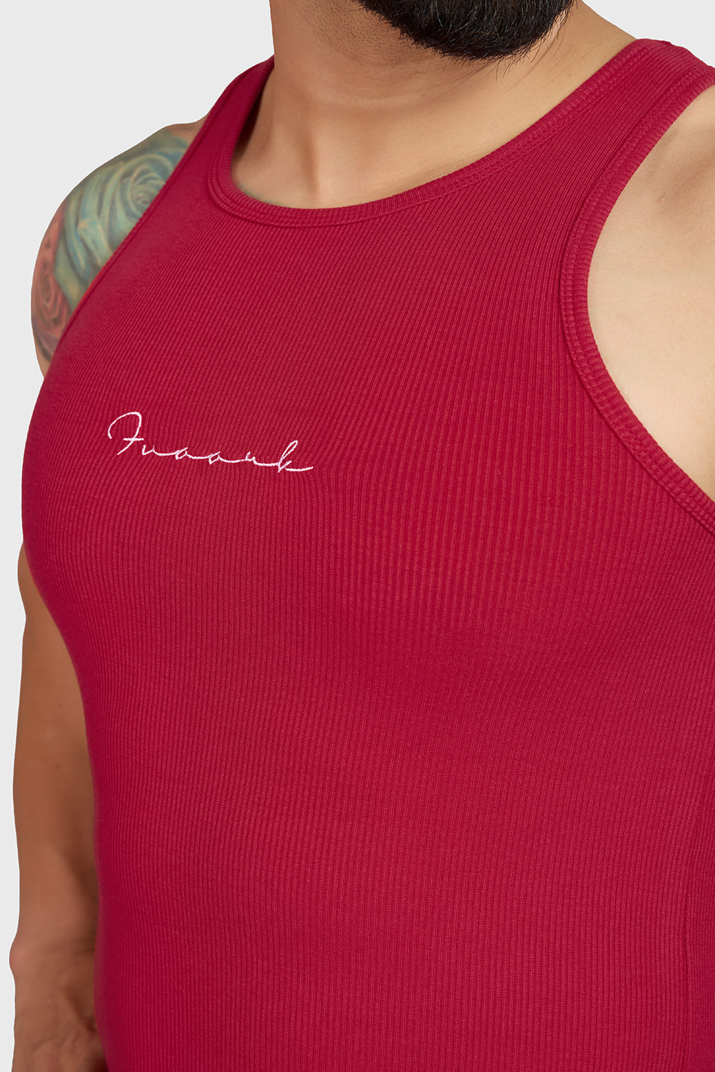 Ribbed Tank Red