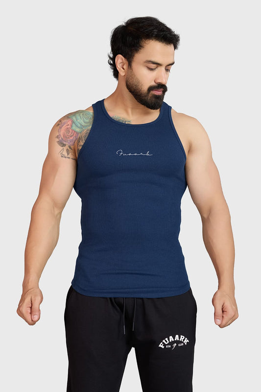 Ribbed Tank Navy