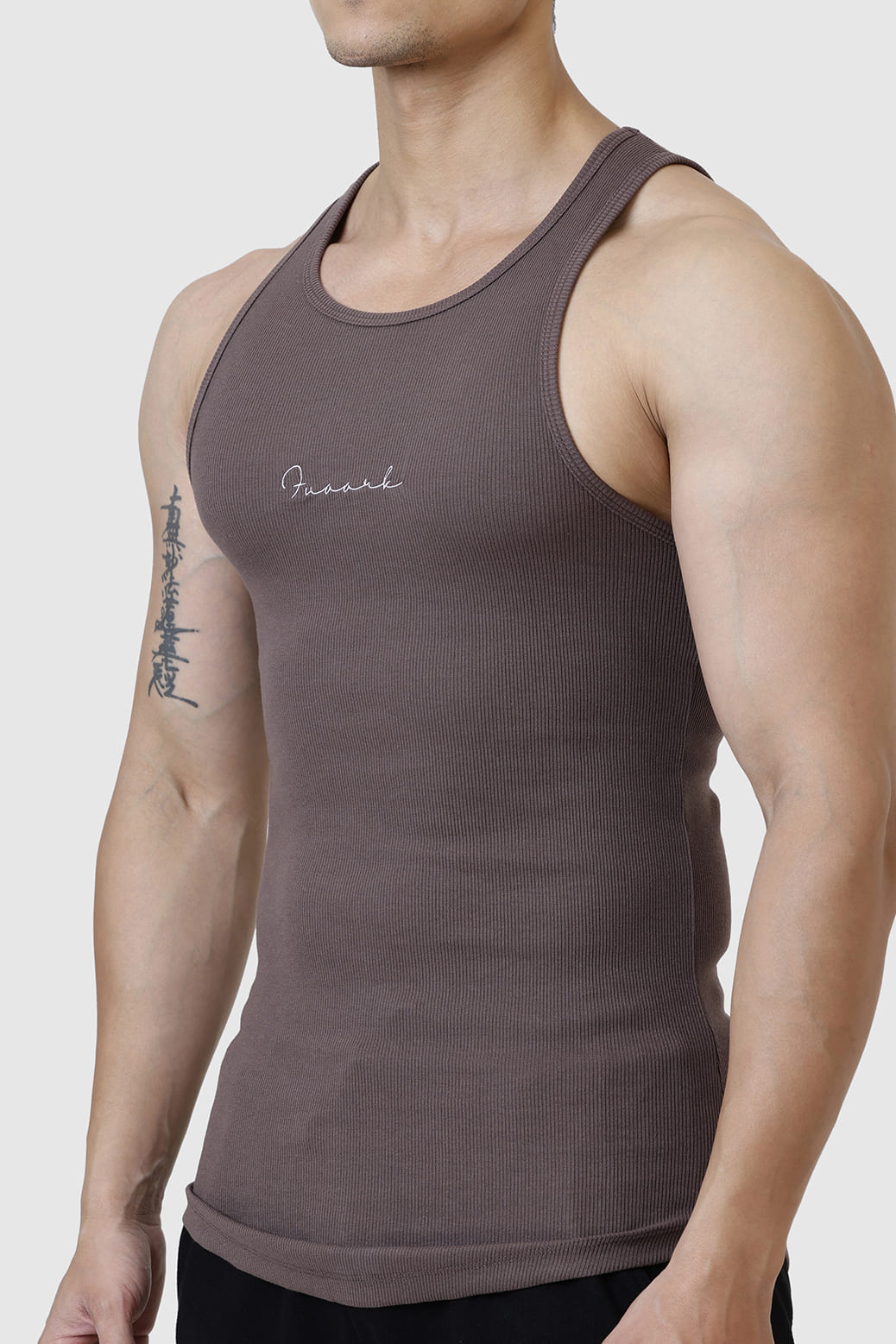Ribbed Tank Brown