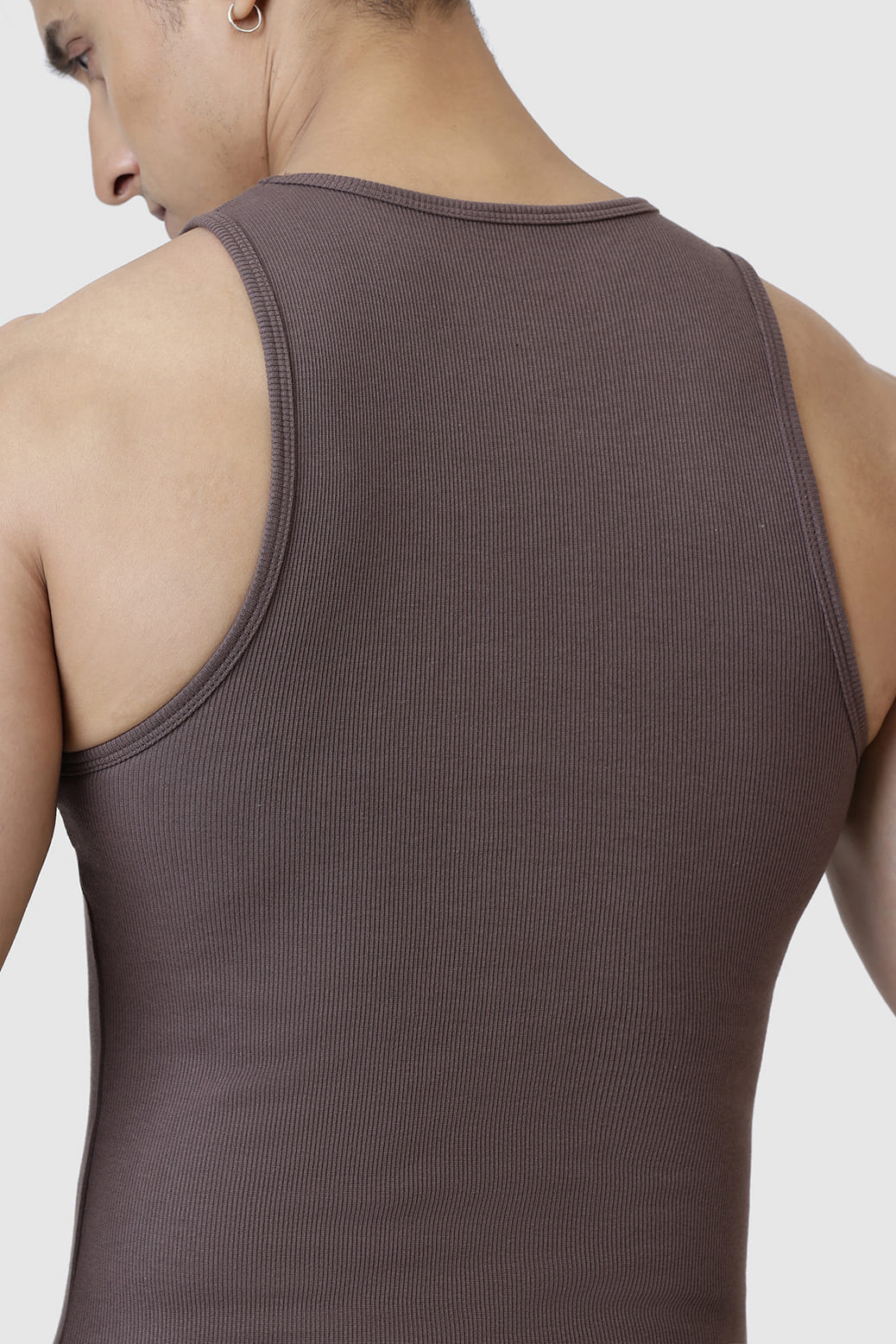 Ribbed Tank Brown