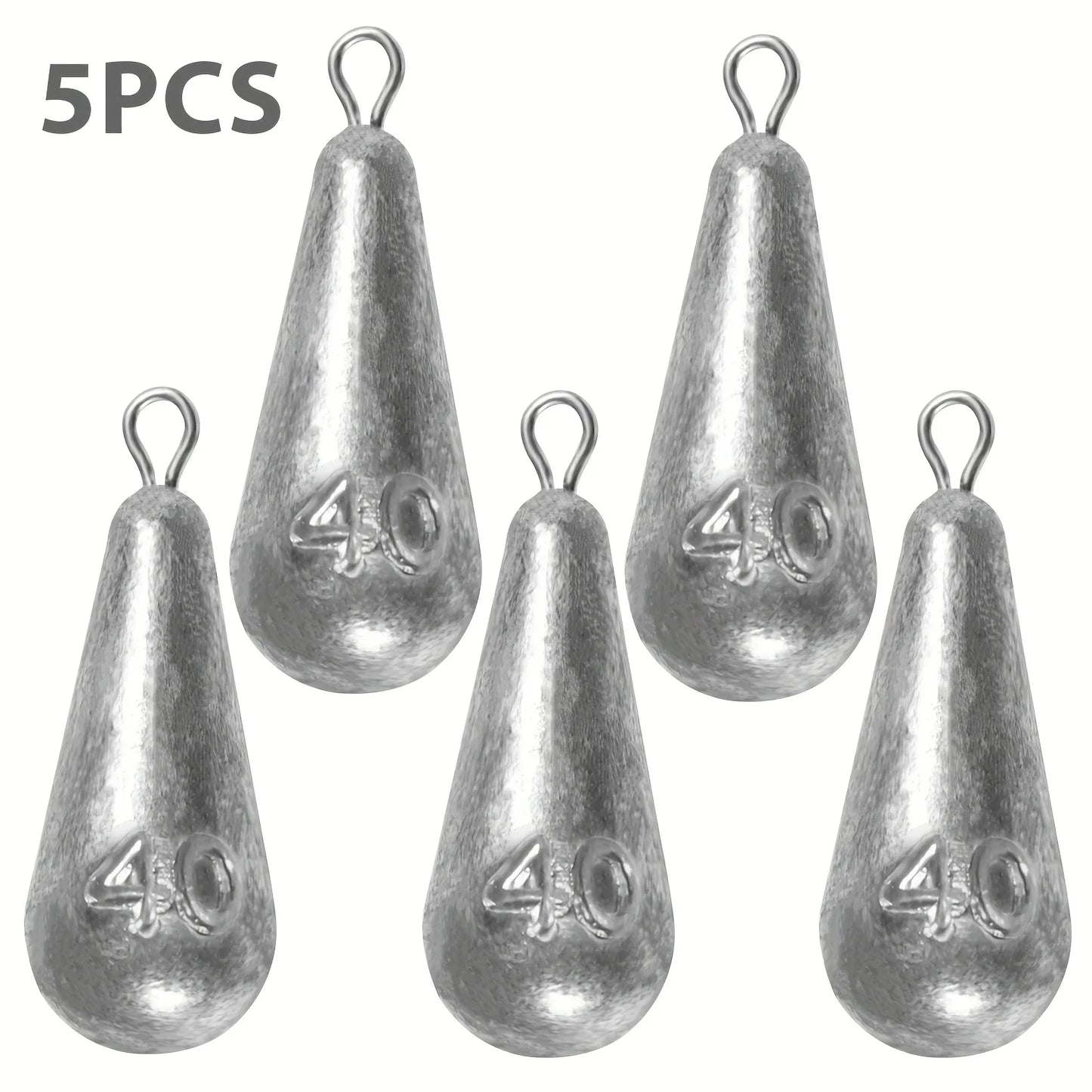 Teardrop Fishing Sinkers – Lead Weights for Bass (10 Sizes)