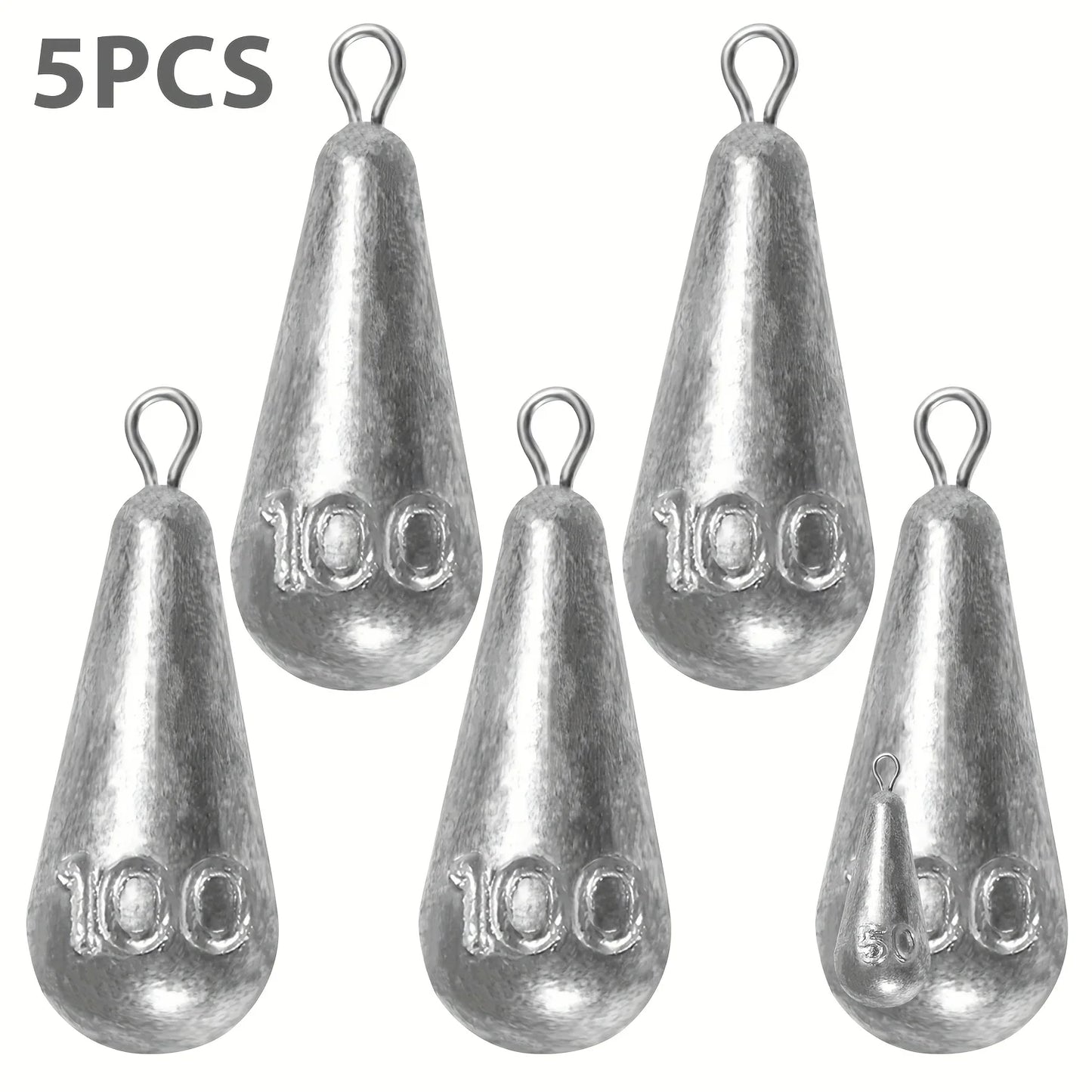 Teardrop Fishing Sinkers – Lead Weights for Bass (10 Sizes)