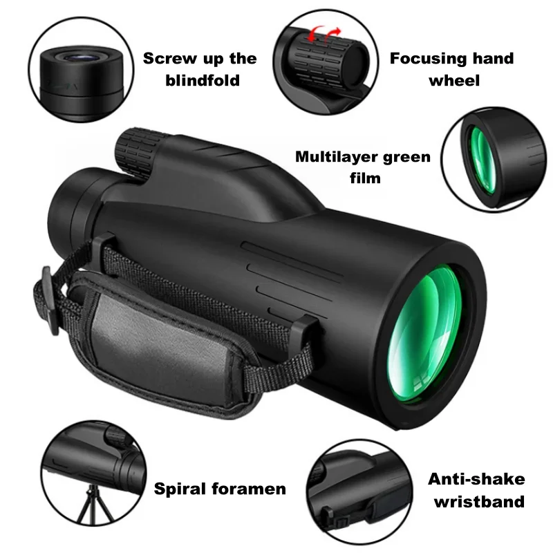 12x50 Powerful Monocular – Long Reach Portable Telescope