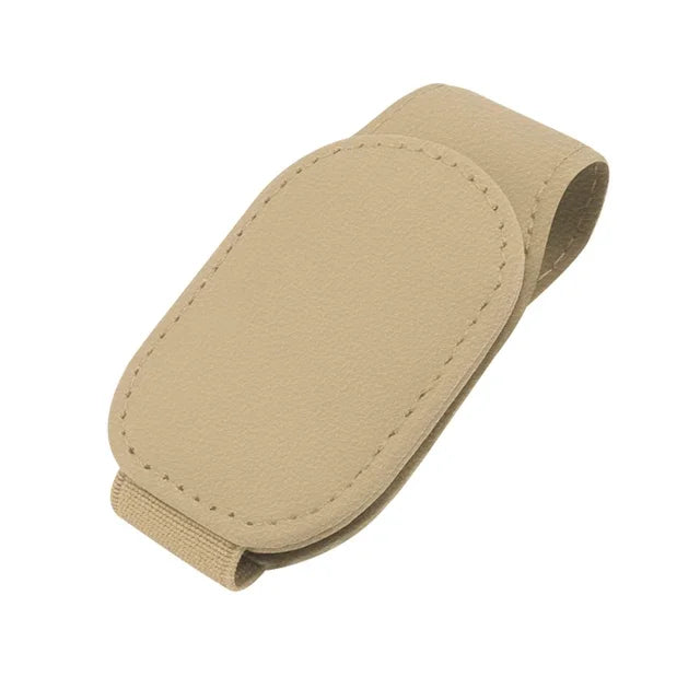 Leather Car Sunglasses & Card Holder Clip