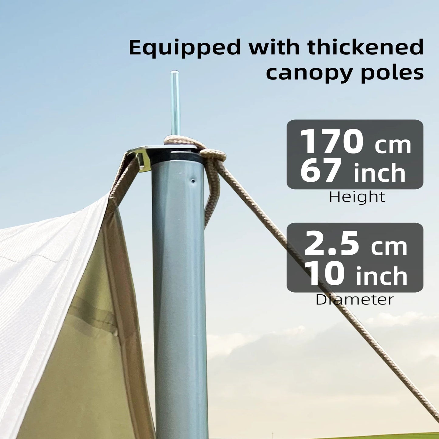 Large Portable Sunshade Tarp with Poles (2 sizes available)