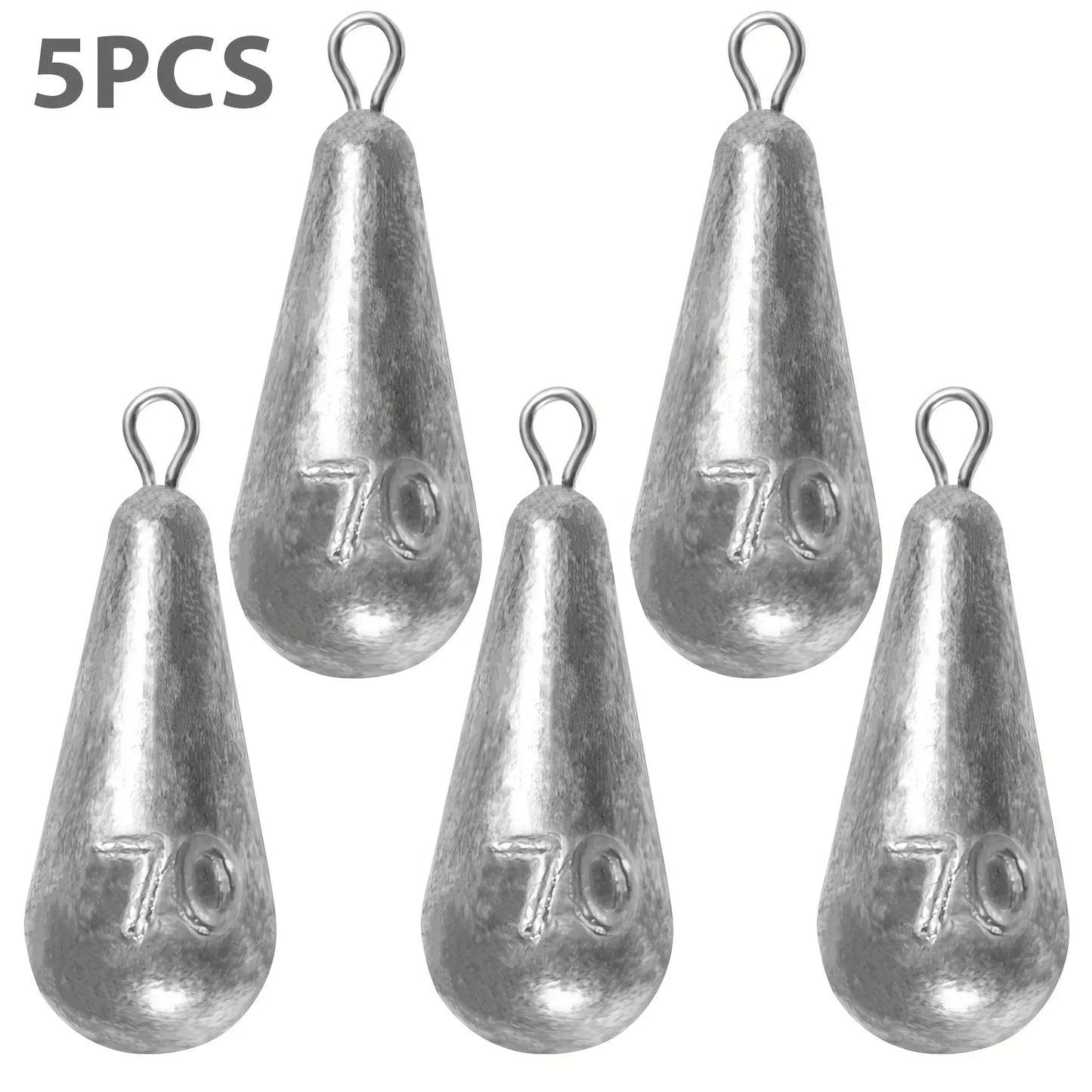 Teardrop Fishing Sinkers – Lead Weights for Bass (10 Sizes)