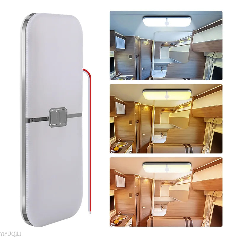 3-Color Dimmable 12V LED Interior Ceiling Light for RV's & Caravans