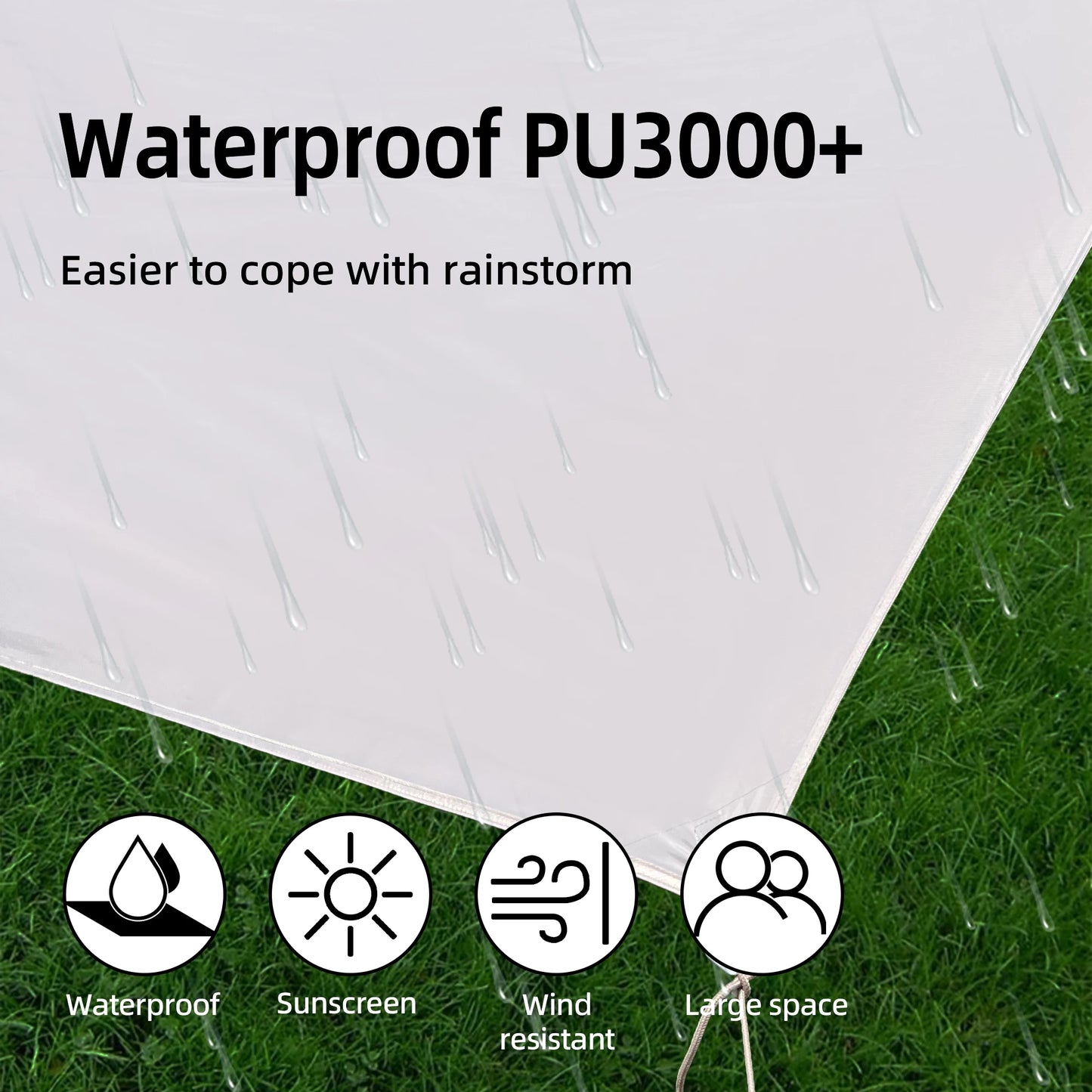 Large Portable Sunshade Tarp with Poles (2 sizes available)