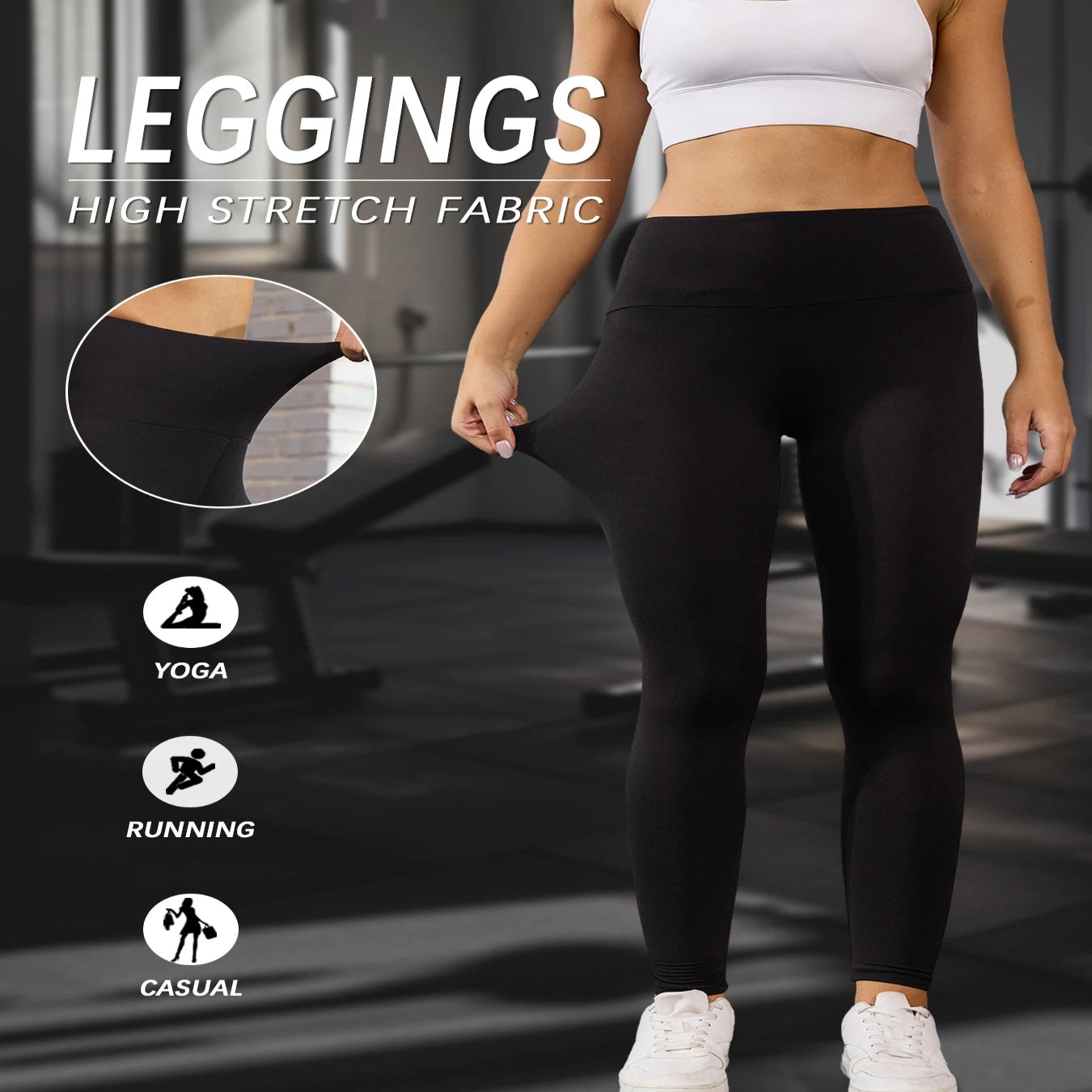 5-Pack of Women's High-Waisted Workout Leggings (various sizes and colours available)