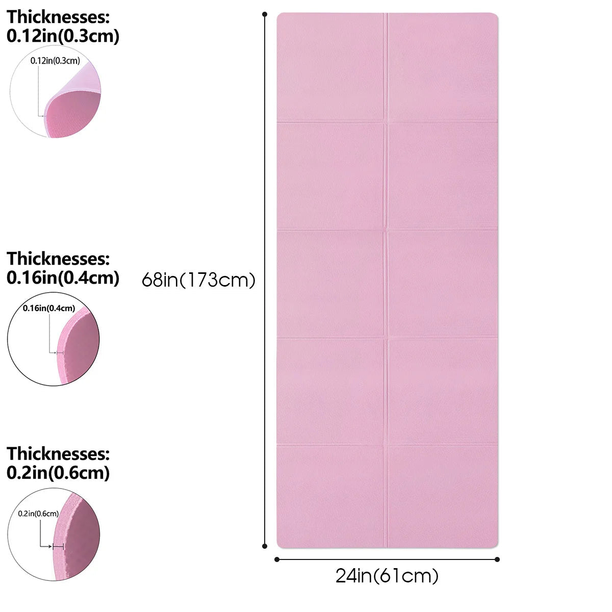 Yoga Mat Pilates Fitness Mat – 3/4/6mm (6 colours available)