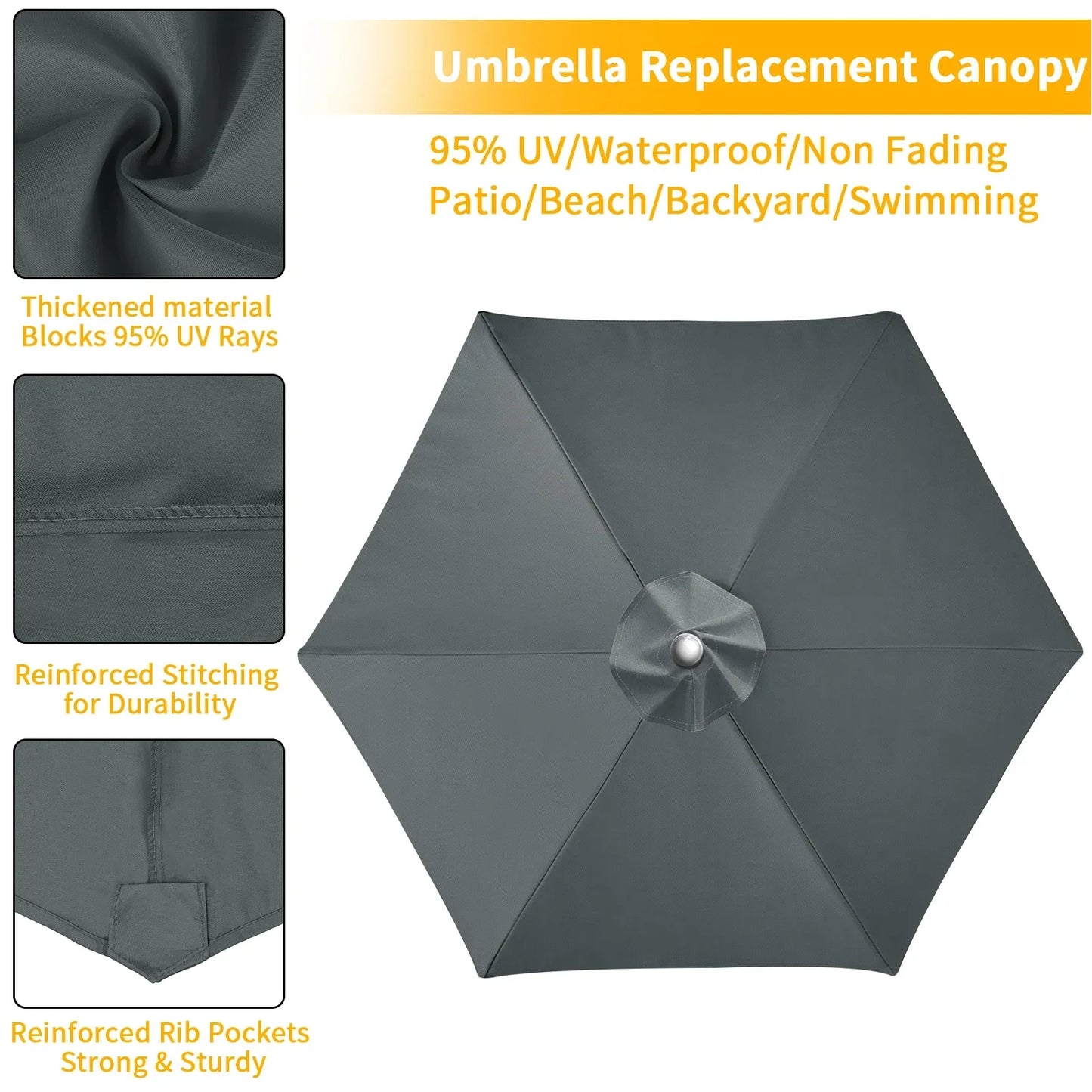 Parasol Replacement Cover – 6 or 8 Ribs (6 colours available)