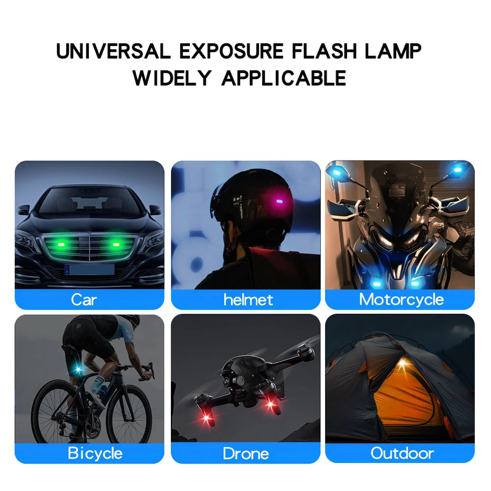 Wireless LED Strobe Lights – 8-Color Rechargeable Anti-Collision Warning Lights