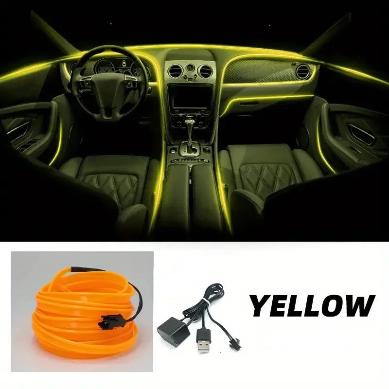 5M USB LED Neon Car Interior Light (7 colours available)