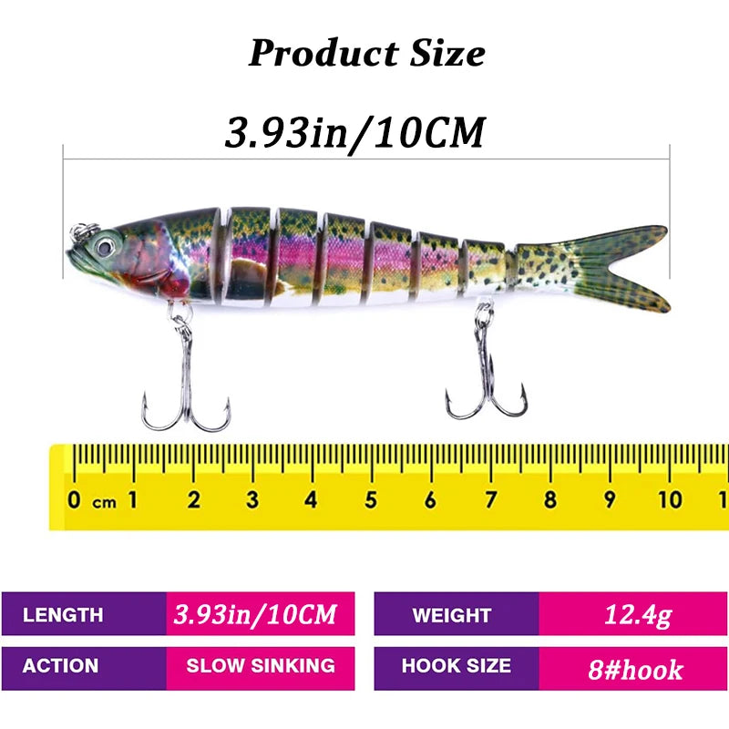 Multi-Jointed Bionic Fishing Lure 10cm/12.4g – 1/3/5pcs