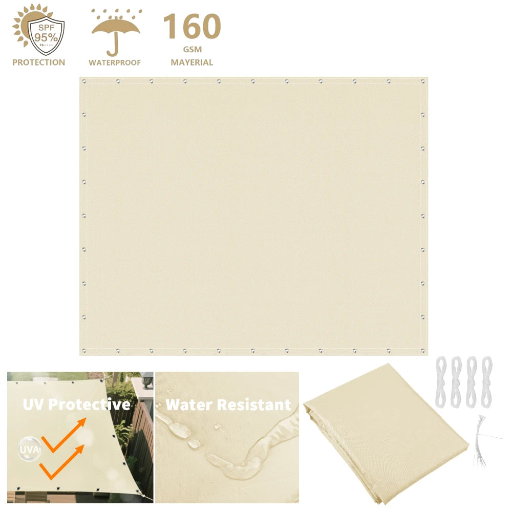 Waterproof Sunshade Sail – Square & Rectangle (4 colours available)