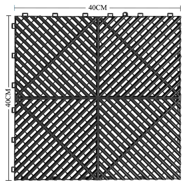 Interlocking Plastic Garage Flooring Tiles (Pack of 25 Tiles)