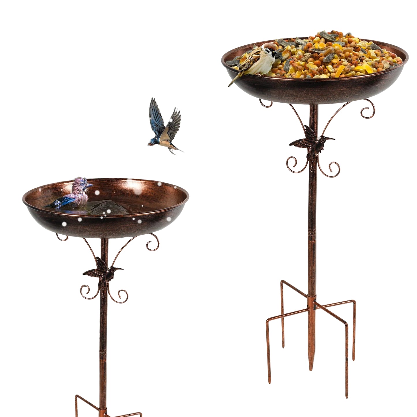 Metal Garden Bird Bath (3 designs available)