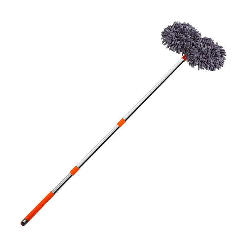 3-Section Telescopic Car Wash Mop with Double Brush Head