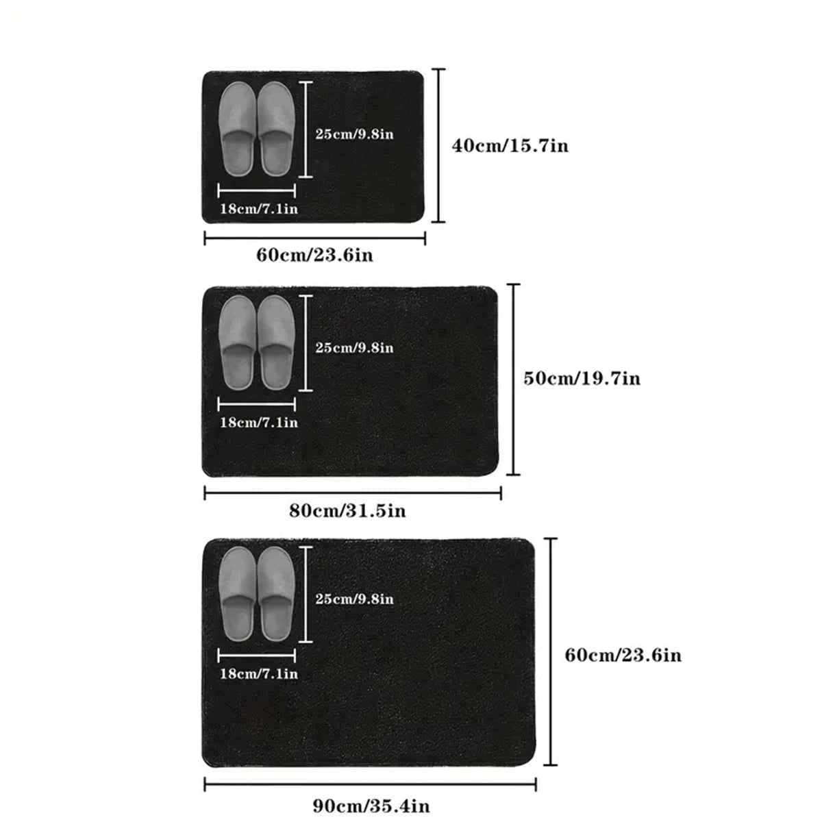 Thick Absorbent Bathroom Mat – Non-Slip Solid Colour Floor & Door Mat (5 colours available)