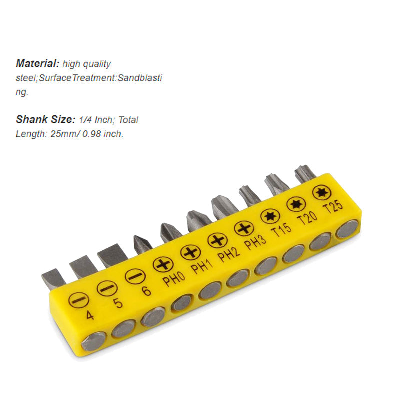 Hex Bit Set for Electric Drills (10Pcs)