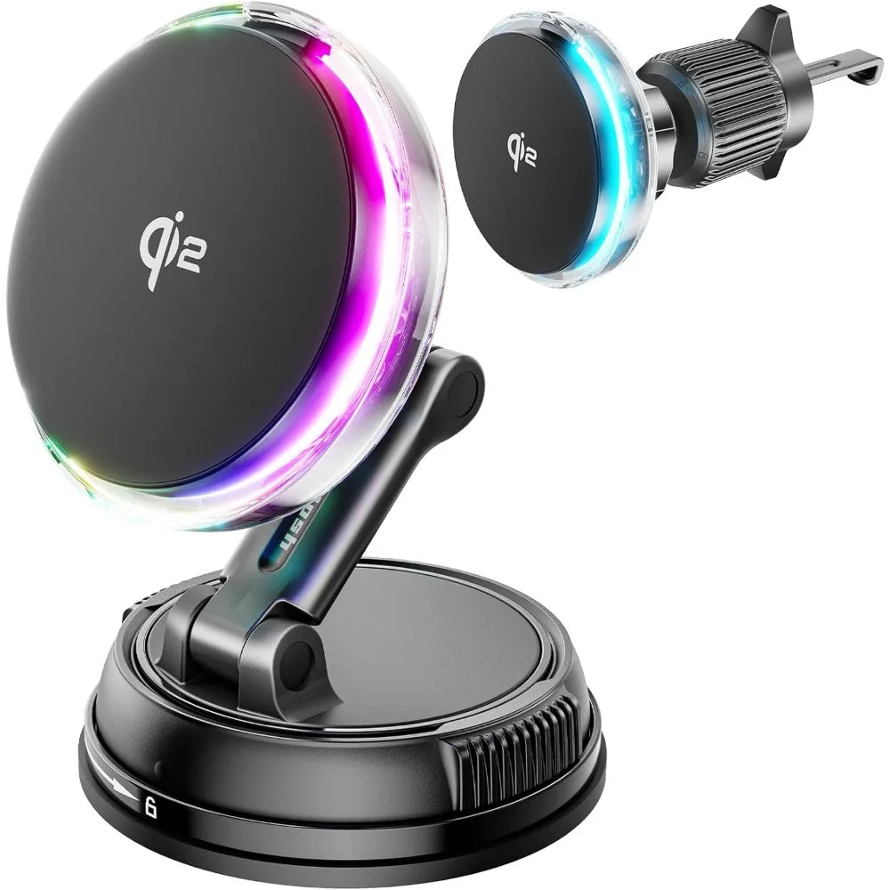 Qi2 15W Mag-Safe Car Mount Charger