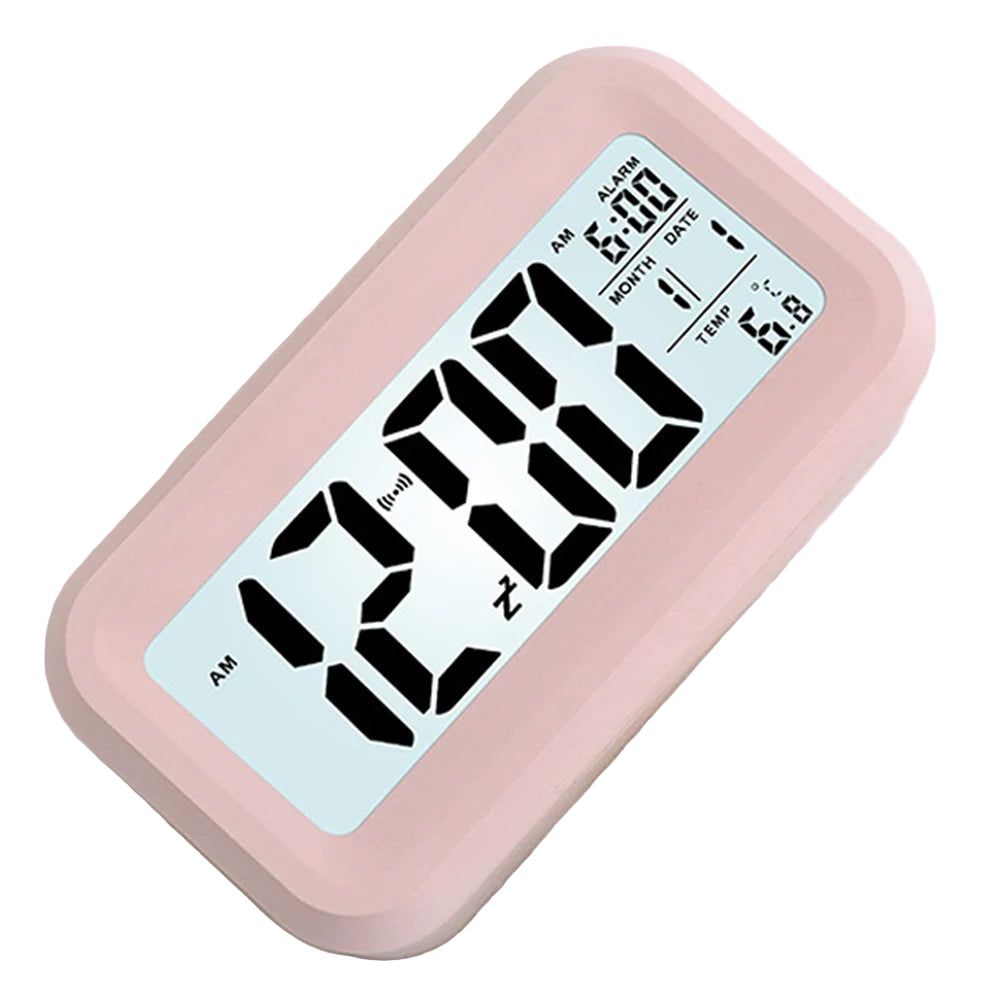 Digital Alarm Clock – Battery Operated with Indoor Temperature & Light Sensor Backlight (3 colors available)
