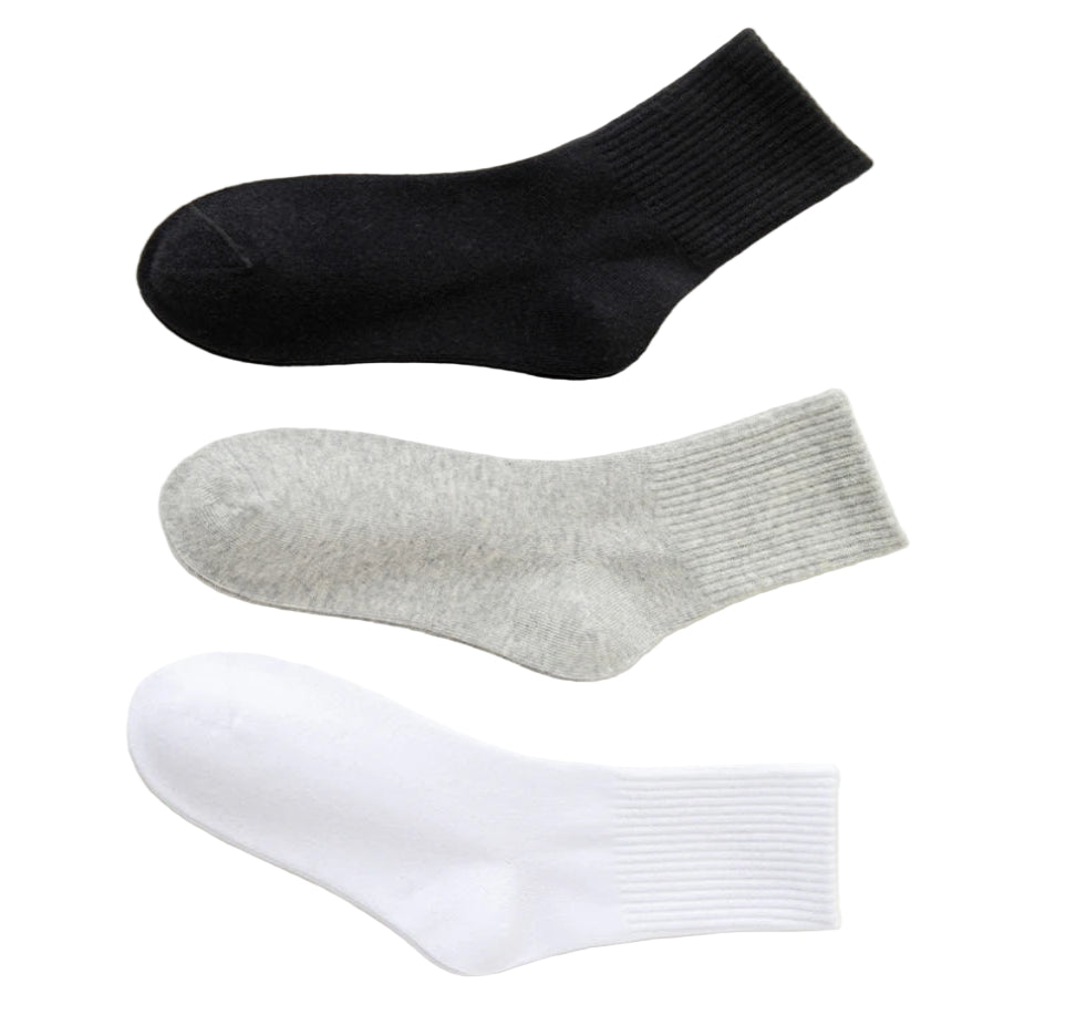 Cotton Sport Socks – 5 Pairs (Ages 3–13) (5 colours available)