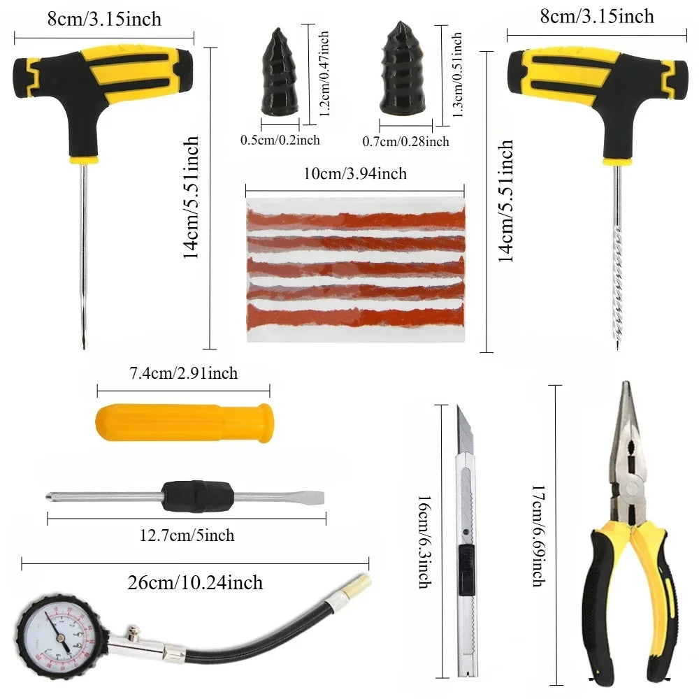 Portable Universal Tyre Emergency Repair Kit (4 types of set available)