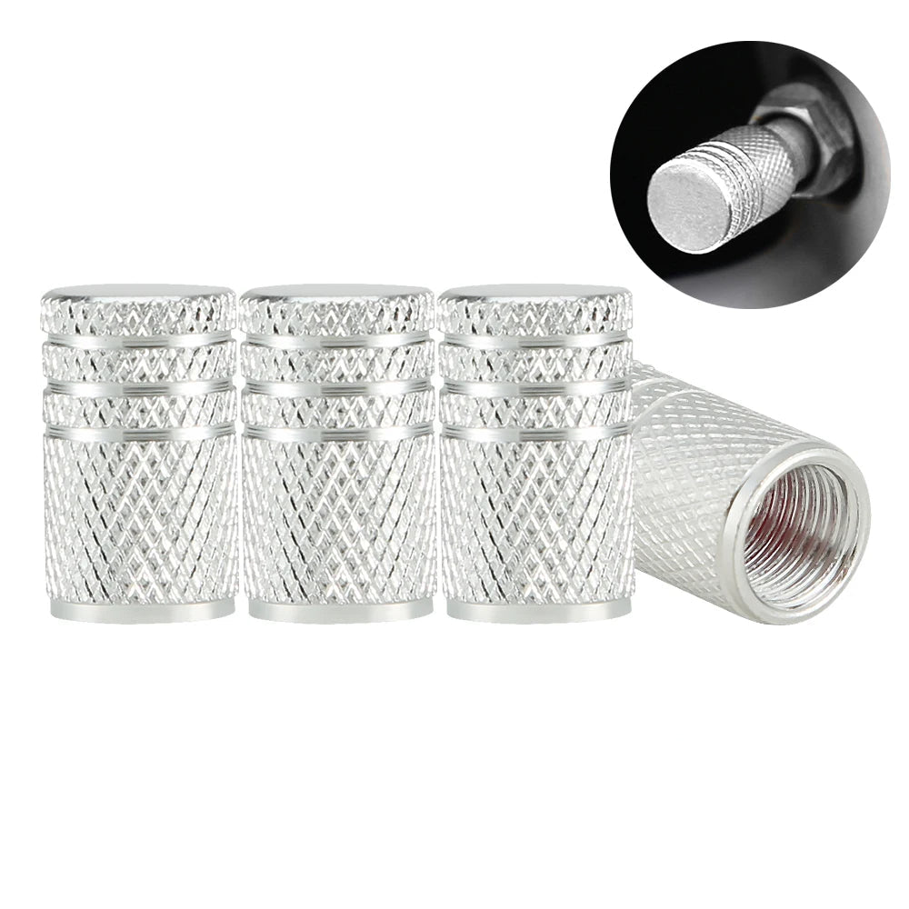 Aluminium Tire Valve Stem Caps (4Pcs) (different colours available)