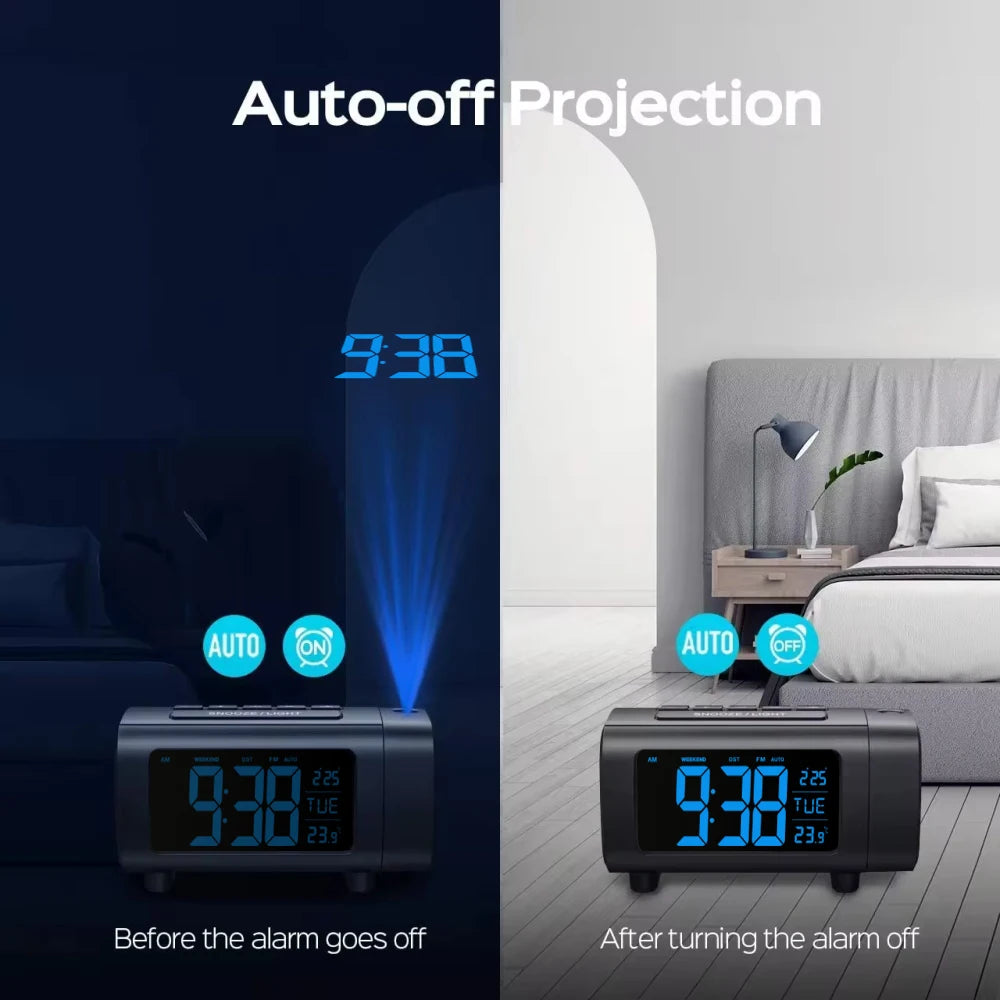 Digital Projection Alarm Clock Radio