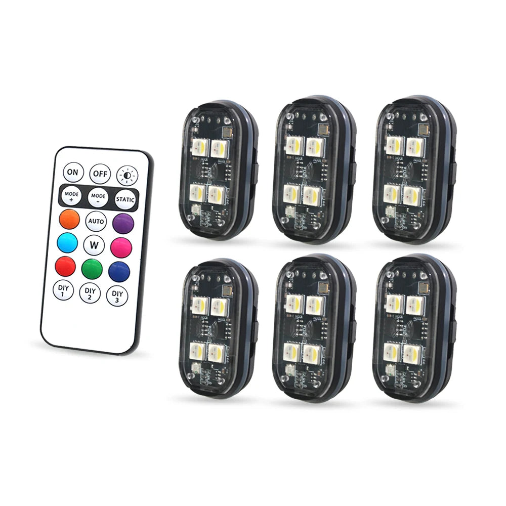 Wireless LED Strobe Lights – 8-Color Rechargeable Anti-Collision Warning Lights