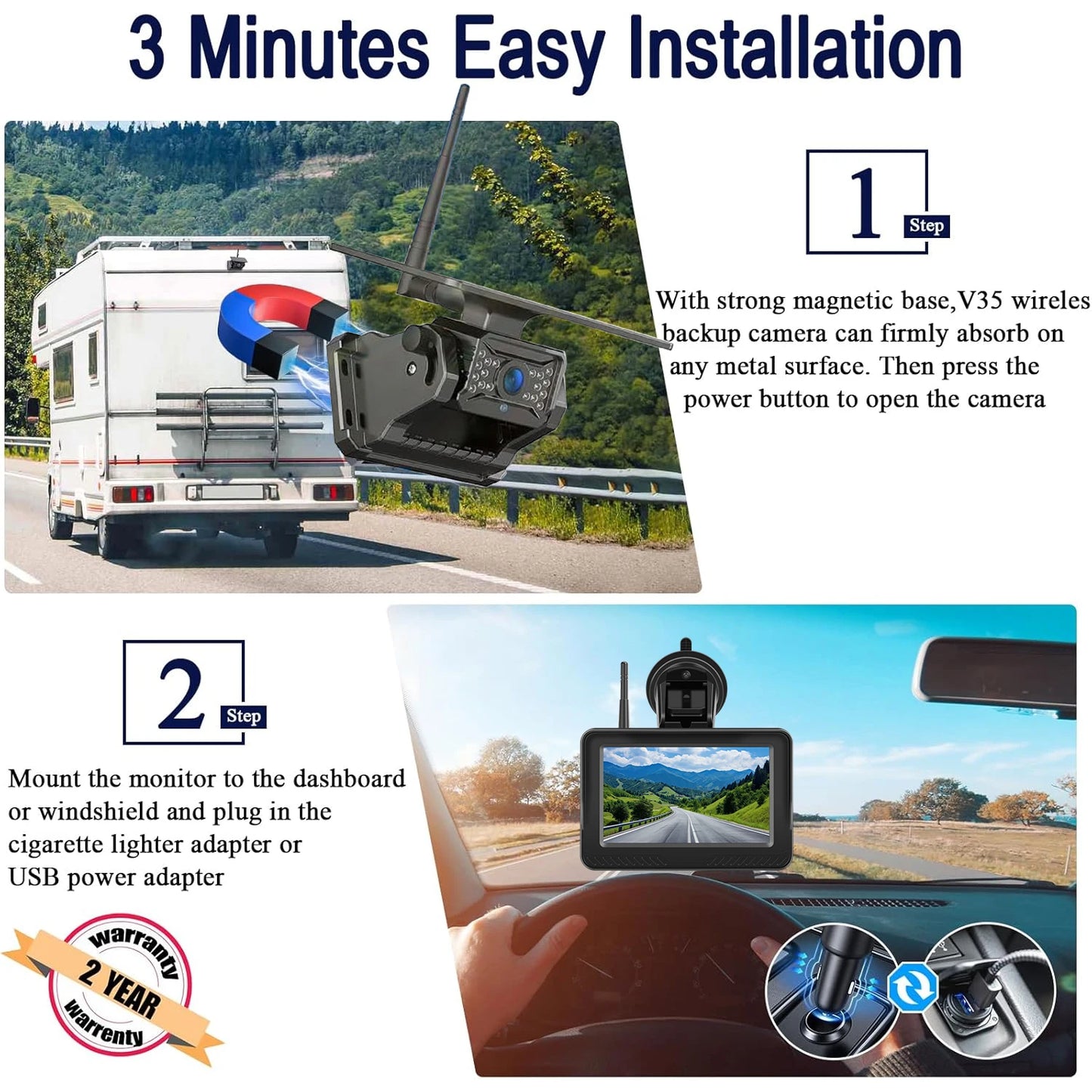Wireless Solar – 5" Rear View Monitor