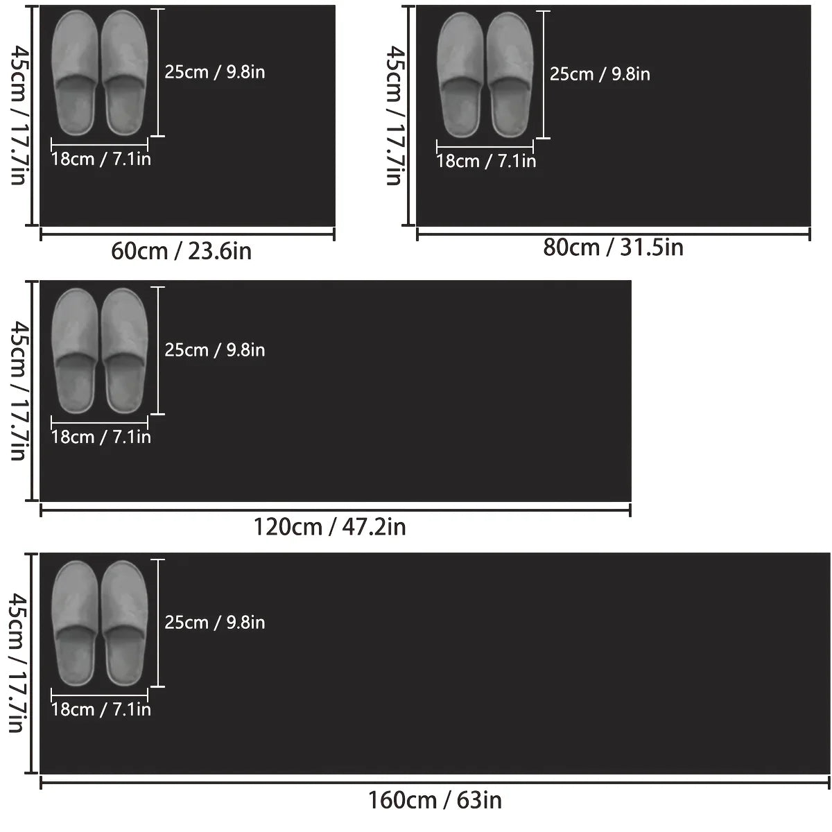 Solid Color Kitchen Mat – Non-Slip & Absorbent (4 colours available)