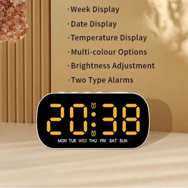Digital Alarm Clock – USB Powered LED (different colours available)